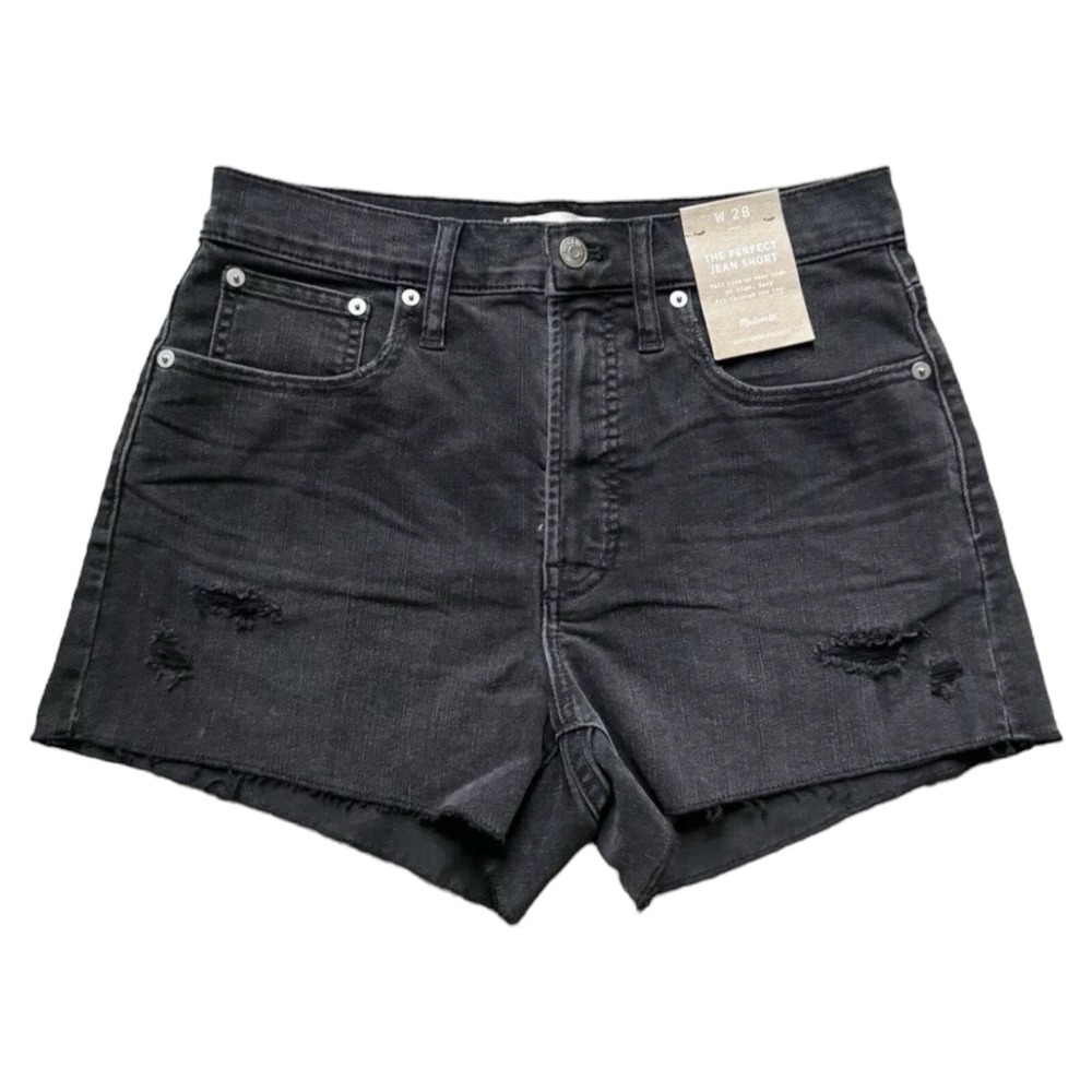 NEW Madewell The Perfect Jean Short High Rise Womens Size 28 Black